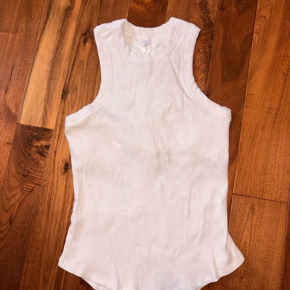 Fabletics Tops - Fabletics Sleeveless White Ribbed Women's Top